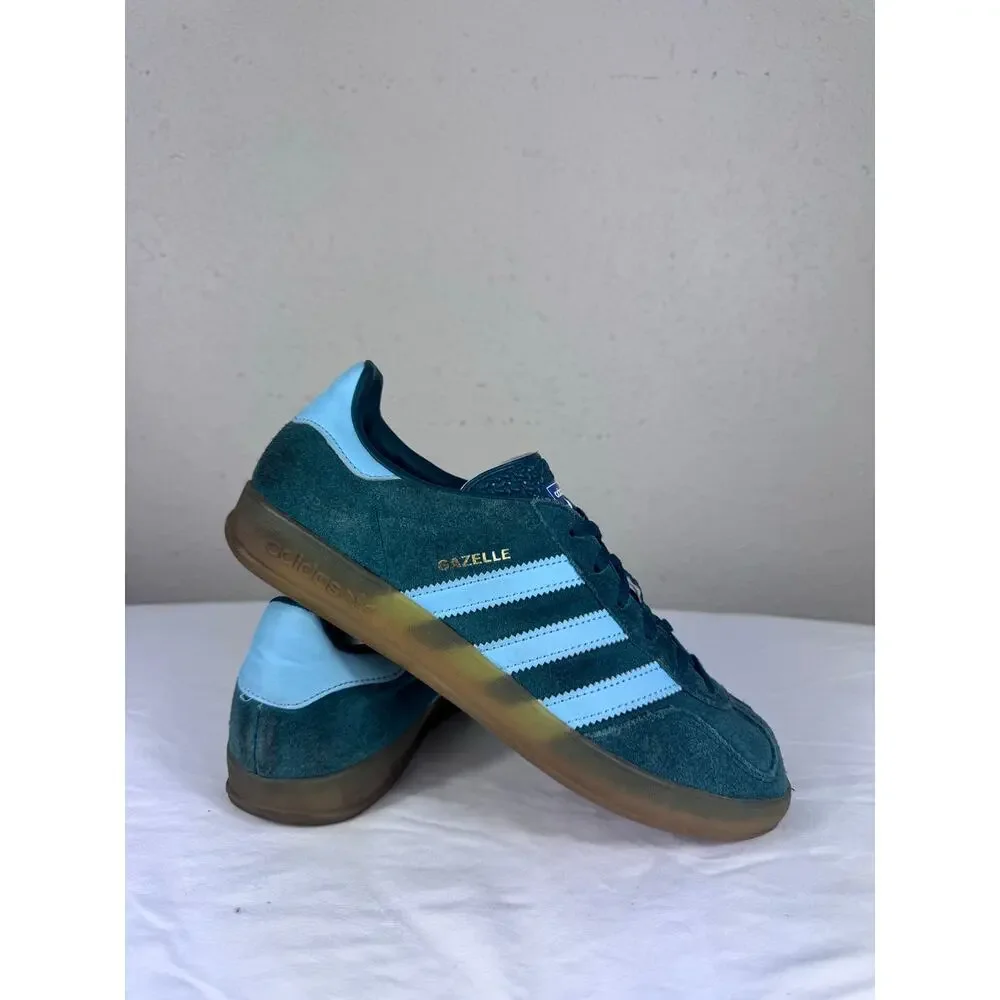 Adidas Gazelle Indoor Collegiate Green Hazy Sky Mens 7 Womens 8